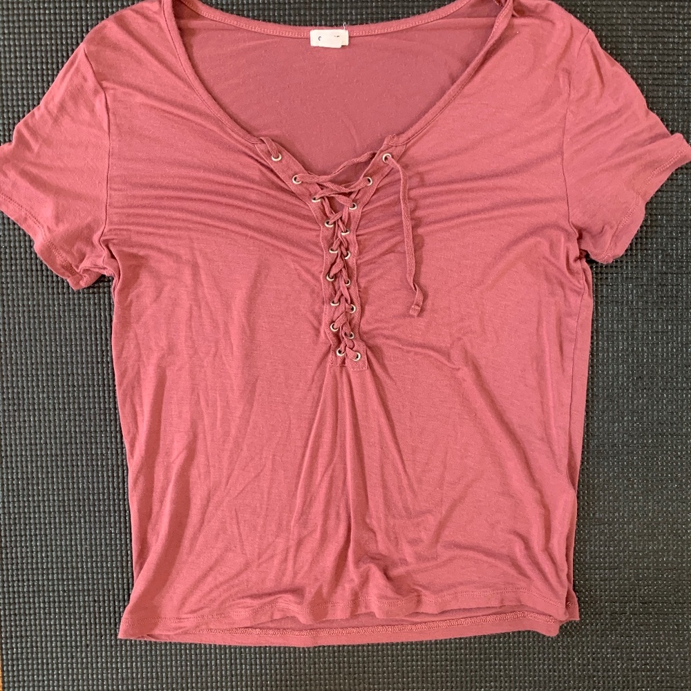 Short sleeve tie up t-shirt